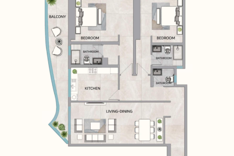 Lägenhet till försäljning i Ajman, UAE 1 sovrum, 82 kvm Nr. 690106 - fotografi 3