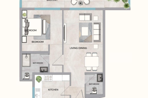 Lägenhet till försäljning i Ajman, UAE 1 sovrum, 82 kvm Nr. 690106 - fotografi 2