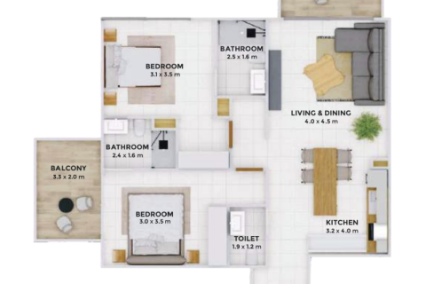 Jumeirah Village Triangle, Dubai, UAE의 판매용 아파트 침실 1개 번호 690109 - 사진 6