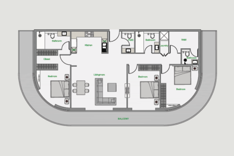 Apartman u gradu Arjan, Dubai, UAE 1 soba, 51 m2 Br. 732632 - Slika 9