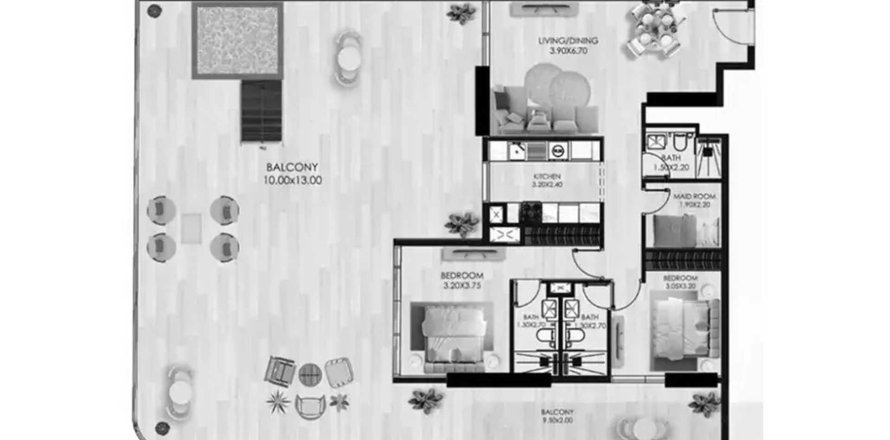 Apartamento em Dubai Production City (IMPZ), Dubai, EAU 2 quartos, 107.67 m2 № 709114