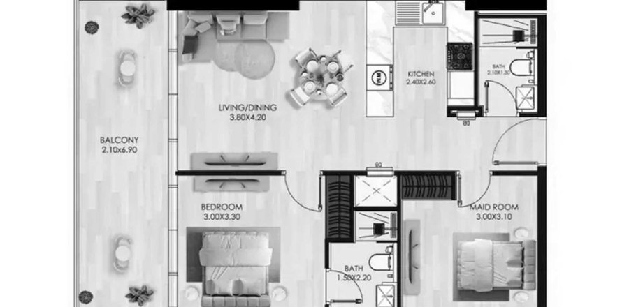 شقة في Dubai Production City (IMPZ)، دبي 1 غرفة نوم ، 67.35 متر مربع . ر قم 709113