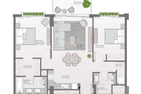 Byt v Al Wasl, Dubai, SAE 2 ložnice, 102 m² Č.: 636923 - fotografie 5