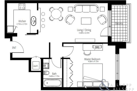 阿联酋 Dubai Downtown Dubai (Downtown Burj Dubai) 待租 : 1 卧, 76 平方米 , 编号668343 - 照片 12