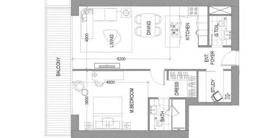 Leilighet i Al Wasl, Dubai, Emiratene 1 soverom, 94.76 kvm nr. 718371