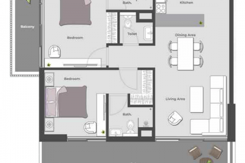 Byt v Dubai, SAE 2 ložnice, 121 m² Č.: 630028 - fotografie 17
