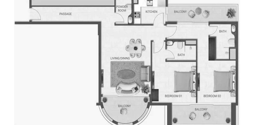 Dzīvoklis Crown Palace Dubai South (Dubai World Central)jā, AAE 2 istabas, 122.91 m2 Nr. 641097