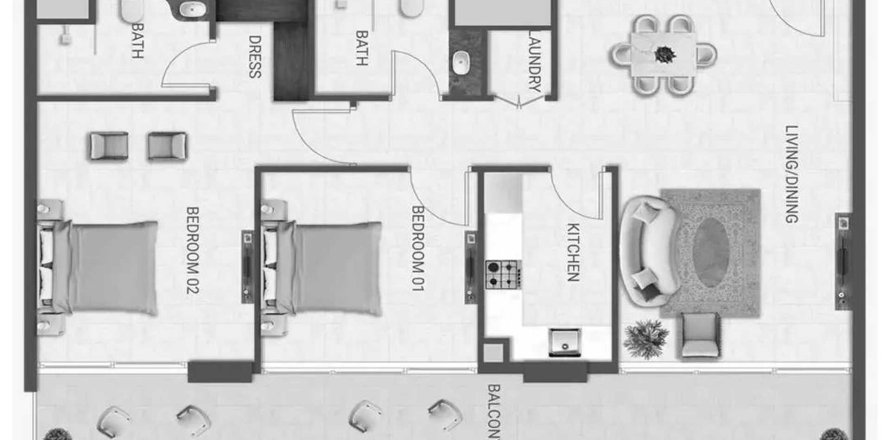 Apartamento en Dubai South (Dubai World Central), Dubai, EAU 2 dormitorios, 106.93 m² № 707505