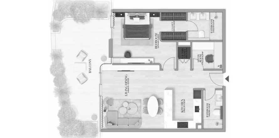Apartment i Meydan, Dubai, UAE 1 soveværelse, 99.5 kvm № 720724