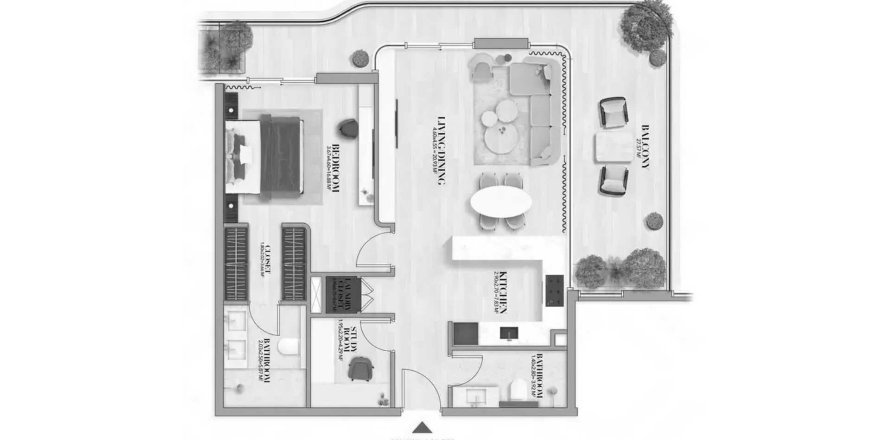Apartment i Meydan, Dubai, UAE 1 soveværelse, 99.52 kvm № 720726