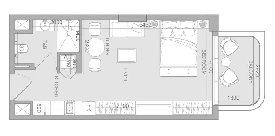 Korter asukohaga S1LV1ANA Park asukohaga Jumeirah Village Triangle, Dubai, AÜE: 1 toaline, 41.98 m² Nr 709010