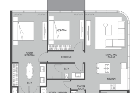 Apartmen di Dubai, UAE 1 bilik tidur, 81 meter persegi № 690273 - foto 8