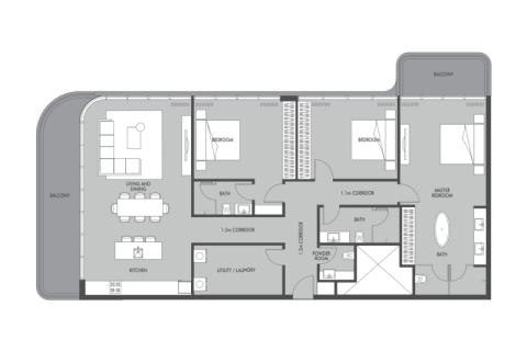 Apartmen di Dubai, UAE 1 bilik tidur, 81 meter persegi № 690273 - foto 9
