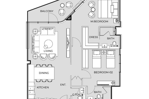 Lägenhet till försäljning i Dubai, UAE 1 sovrum, 76 kvm Nr. 690275 - fotografi 6