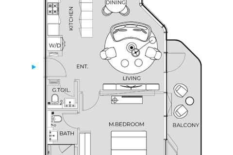 Lägenhet till försäljning i Dubai, UAE 1 sovrum, 76 kvm Nr. 690275 - fotografi 5