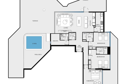 Lägenhet till försäljning i Dubai, UAE 1 sovrum, 78 kvm Nr. 690272 - fotografi 8