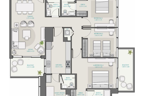 Dubai, UAE의 판매용 아파트 침실 1개, 67제곱미터 번호 690270 - 사진 8