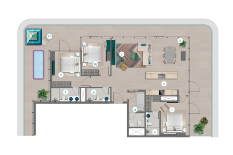 Müüa korter asukohaga Al Marjan Island, Ras Al Khaimah, AÜE: 1 magamistoaga, 61 m² Nr 690156 - pilt 6
