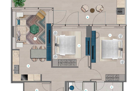 Müüa korter asukohaga Al Marjan Island, Ras Al Khaimah, AÜE: 1 magamistoaga, 61 m² Nr 690156 - pilt 5