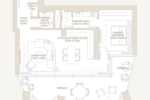 Apartman u gradu DIFC, Dubai, UAE 1 spavaća soba, 106 m2 Br. 690131 - Slika 8