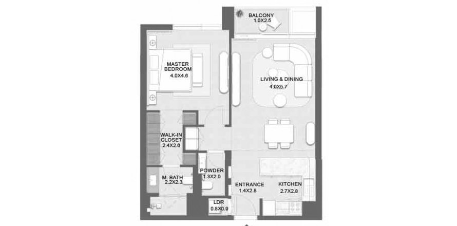 Apartman u Solea by Taraf Holding na Saadiyat Island, Abu Dhabi, UAE 76 m2, 1 spavaća soba Br. 760036