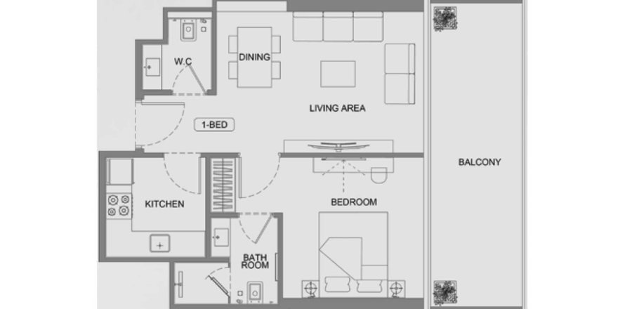 Apartament në Binghatti Vintage në Majan, Dubai, Emiratet e Bashkuara Arabe 1 dhomë gjumi, 66 m2. № 680570