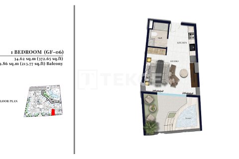 Huoneisto Jumeirah Village Circle, Dubai, Arabiemiraatit 1 huone, 51 m2 № 730834 - kuva 21