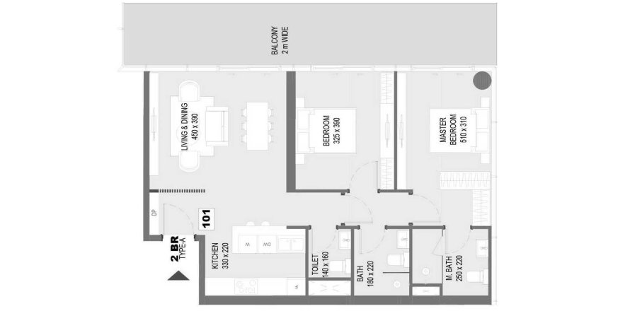 Квартира в Sensi на Остров Саадият, Абу-Даби, ОАЕ 3 кімнати, 109м2 № 688106