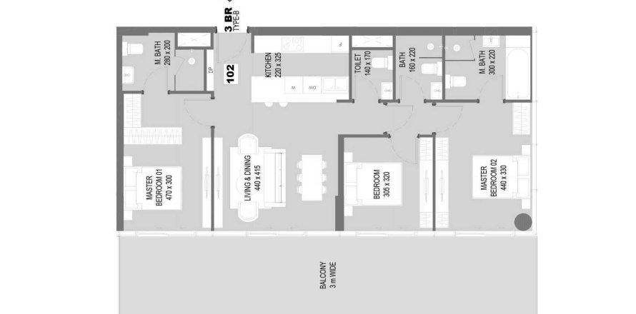 Apartemen di Sensi di Saadiyat Island, Abu Dhabi, UEA 3 kamar tidur, 145 m2 nomor 688111