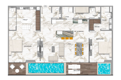Appartement te koop in Jumeirah Village Circle, Dubai, VAE 2 slaapkamers, 162 vr.m., nr 690112 - foto 4
