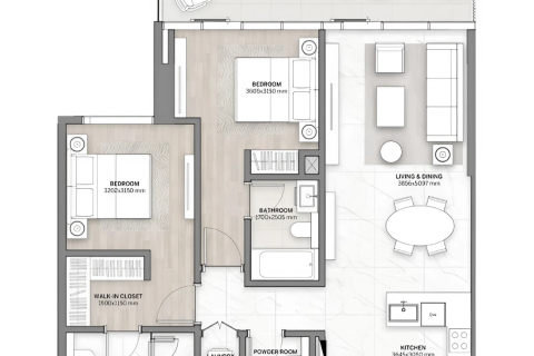 Apartemen di Business Bay, Dubai, UEA 1 ruangan, 45 m2 nomor 690113 - foto 8