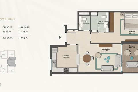 Apartament de vânzare în Dubai South (Dubai World Central), Dubai, EAU 1 dormitor, 75 mp.  №728401 - poză 10