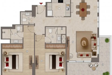 Apartemen di Al Jaddaf, Dubai, UEA 2 kamar tidur, 123 m2 nomor 640177 - foto 21