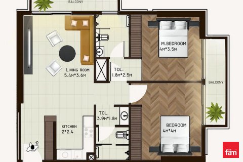 Byt v International City, Dubai, SAE 2 ložnice, 92.3 m² Č.: 633733 - fotografie 6