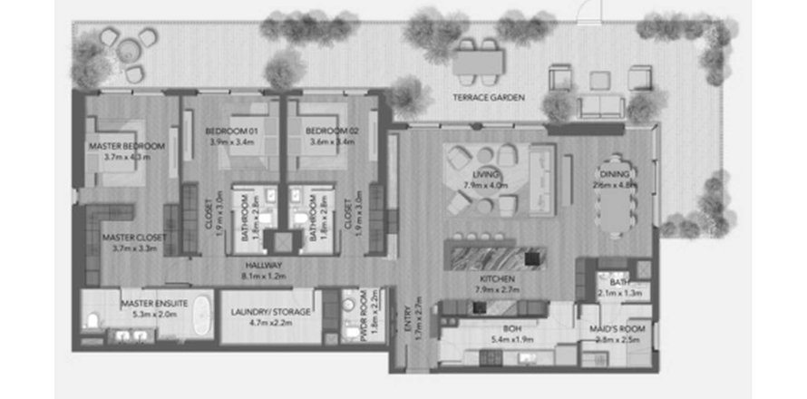 Appartement à Dubai, EAU: 3 chambres, 332 m2 № 650655