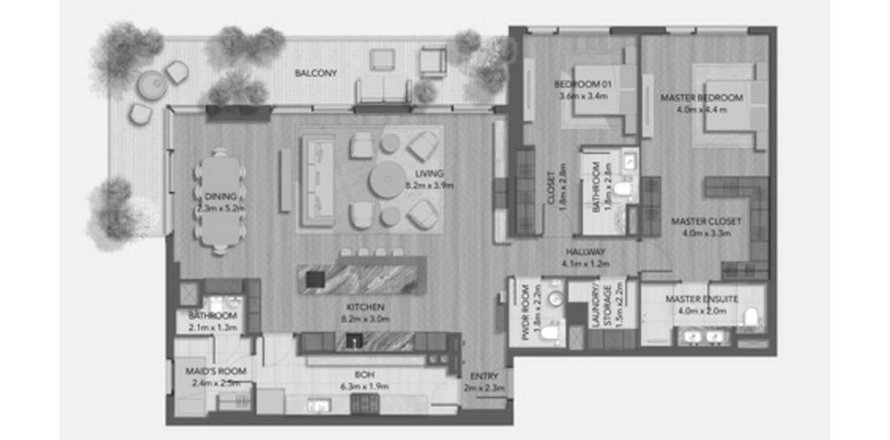 Appartement à Dubai, EAU: 2 chambres, 209 m2 № 650651
