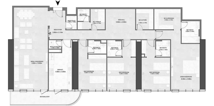 Appartement in Al Mamzar - Sharjah, Sharjah, VAE 4 slaapkamers, 286 vr.m. nr 706231