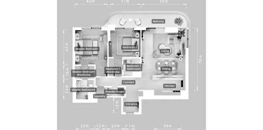 Apartment in The Beach House Fahid in Al Fahid, Abu Dhabi, UAE 2 bedrooms, 136.91 sq.m. № 695858