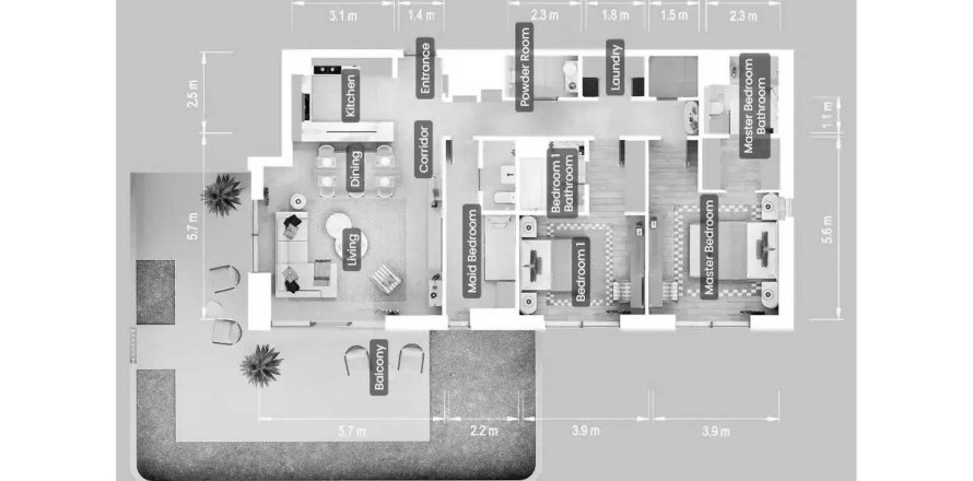 Διαμέρισμα σε The Beach House Fahid σε Al Fahid, Abu Dhabi, ΗΑΕ 2 υπνοδωμάτια, 206.71 τ.μ. Αρ. 695859