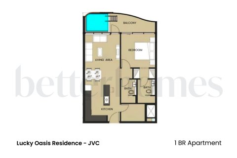 Apartmán v Jumeirah Village Circle, Dubai, SAE 1 spálňa, 75.41 m2 č. 748309 - Fotografia 11