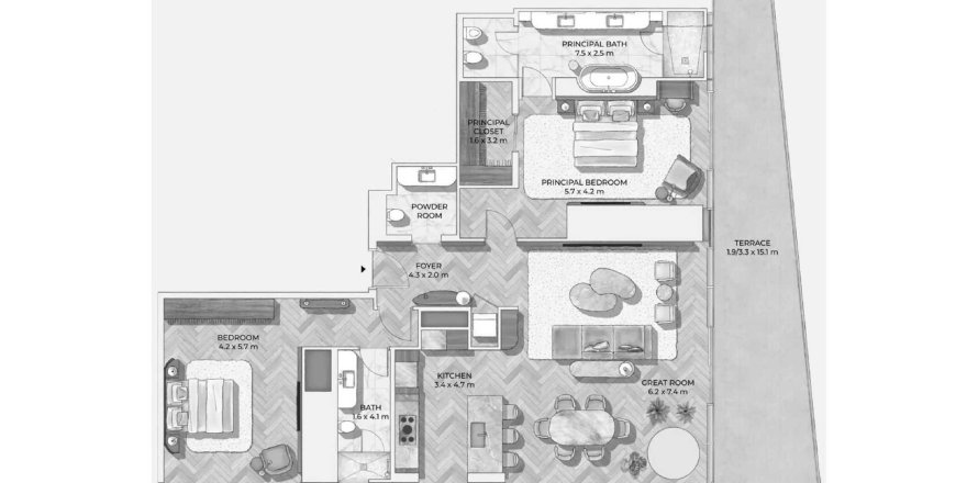 Apartman u Mr.C Residences Downtown u gradu City Walk, Dubai, UAE 2 spavaće sobe, 214.98 m2 Br. 578604