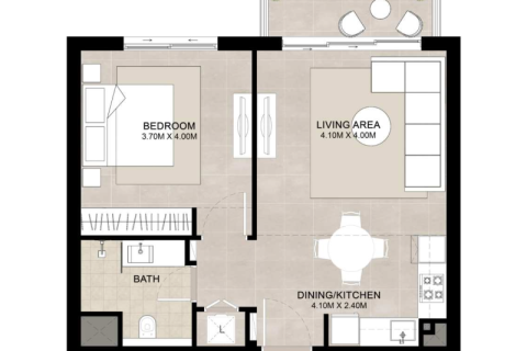 Apartmán v Town Square, Dubai, SAE 1 spálňa, 58 m2 č. 732480 - Fotografia 6