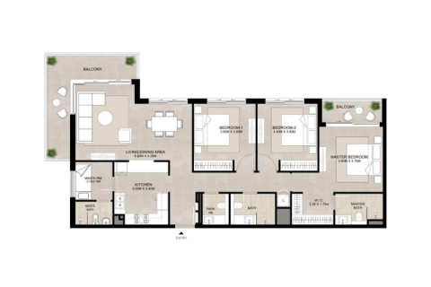 Apartmán v Town Square, Dubai, SAE 1 spálňa, 58 m2 č. 732480 - Fotografia 8