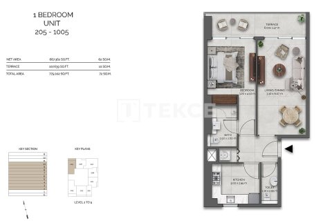 Apartament në Dubai, Emiratet e Bashkuara Arabe 1 dhomë gjumi, 65 m2. № 738912 - Foto 24
