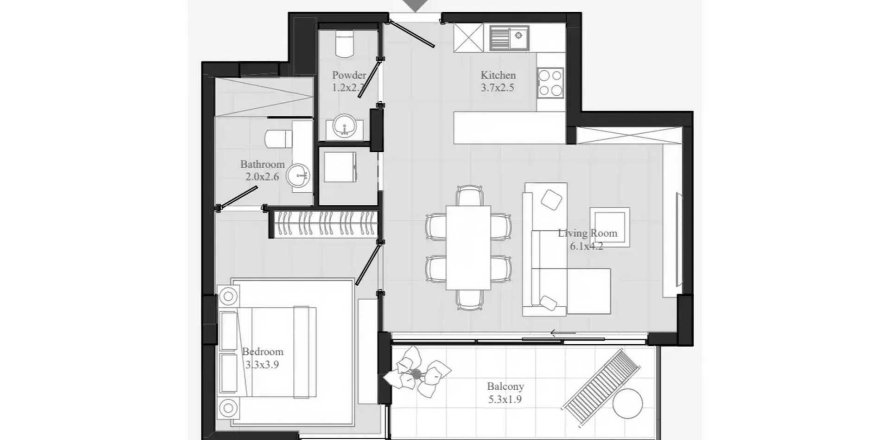 Dzīvoklis Flamingo LUX Nadd Al Sheba, Dubaijā, AAE 1 istaba, 73.79 m2 Nr. 708530