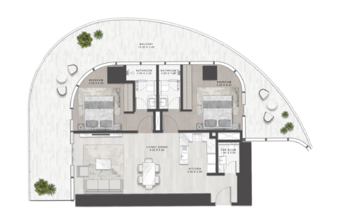 Διαμέρισμα σε Dubai Media City, ΗΑΕ 1 υπνοδωμάτιο, 75 τ.μ. Αρ. 690189 - φωτογραφία 6