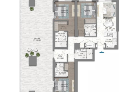 Byt v Maritime City, Dubai, SAE 1 ložnice, 72 m² Č.: 690195 - fotografie 11