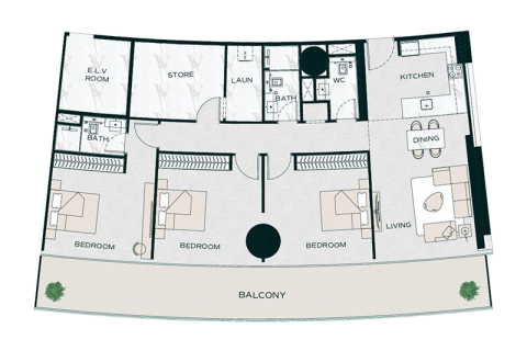 Apartment in Business Bay, Dubai, UAE 1 room № 690192 - photo 11