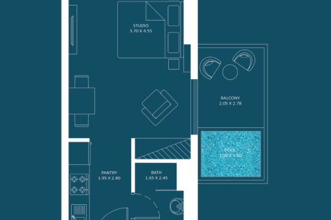 Huoneisto Dubai Silicon Oasis, Arabiemiraatit 1 huone, 34 m2 № 732782 - kuva 3