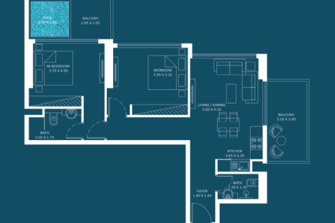 Huoneisto Dubai Silicon Oasis, Arabiemiraatit 1 huone, 34 m2 № 732782 - kuva 8